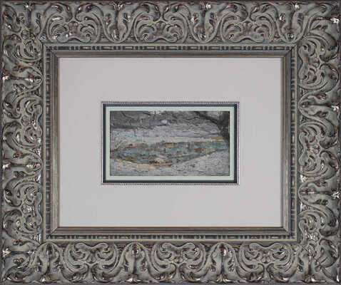 Фешин Николай Иванович. Зимний пейзаж. Речка близ деревни. Этюд 